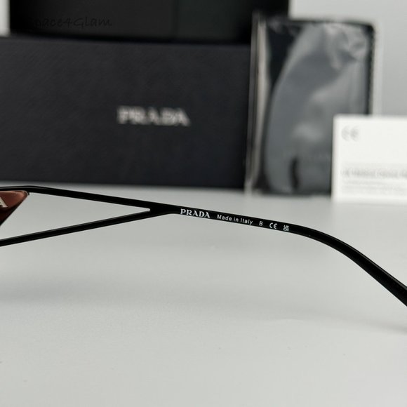 NEW Prada PR14YS 18M5S0 Crystal Electric Blue Grey Rectangle Unisex Sunglasses - Picture 9 of 11